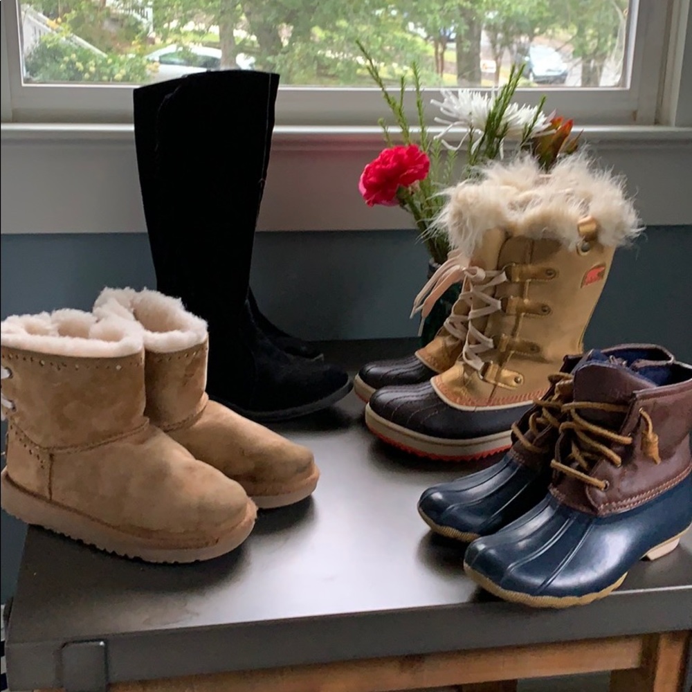 BUNDLE 4 pair girls size 2 boots.